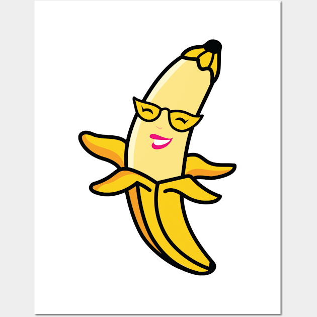 Lady bananas cartoon Wall Art by ArtAndPixels